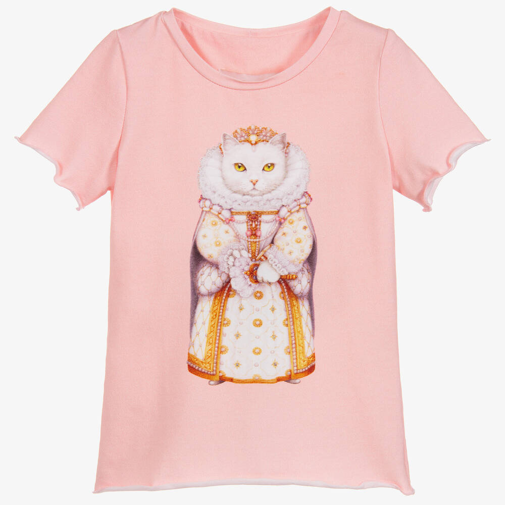Magical Prints by CHILDRENSALON - Girls Pink Cotton T-Shirt | Childrensalon