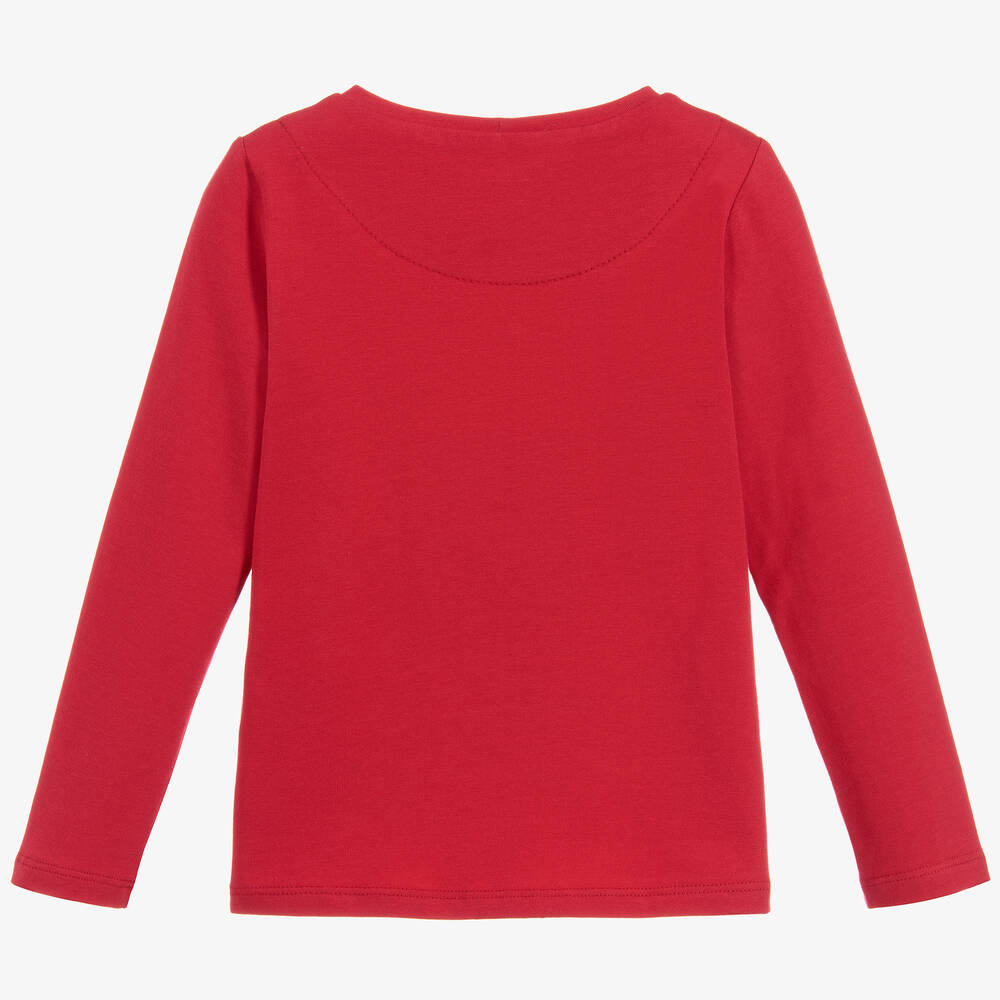 Волшебные принты от CHILDRENSALON-Girls Red Cotton Jersey Top | Childrensalon Outlet