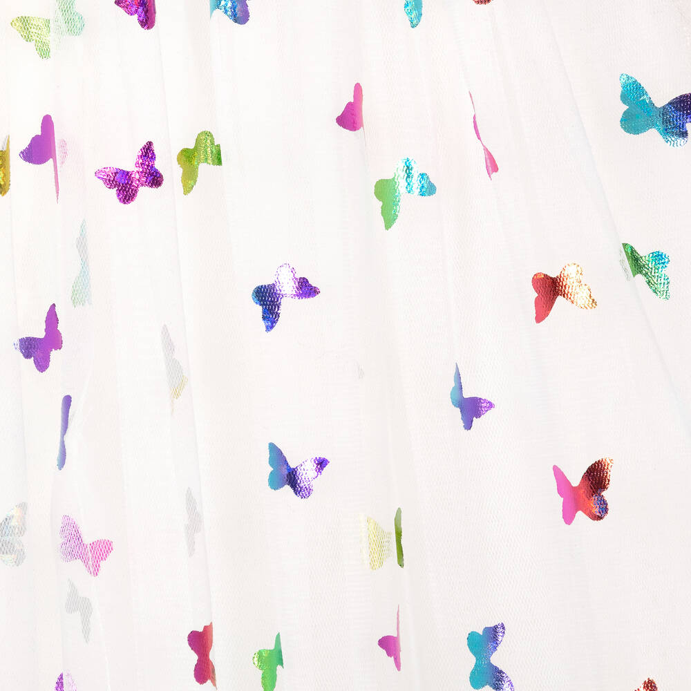 Childrensalon Occasions-Белое тюлевое платье с бабочкой для малышек | Childrensalon Outlet