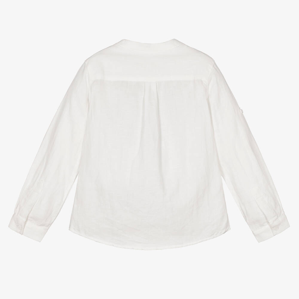 Childrensalon Occasions-Boys Classic Ivory Linen Top | Childrensalon Outlet