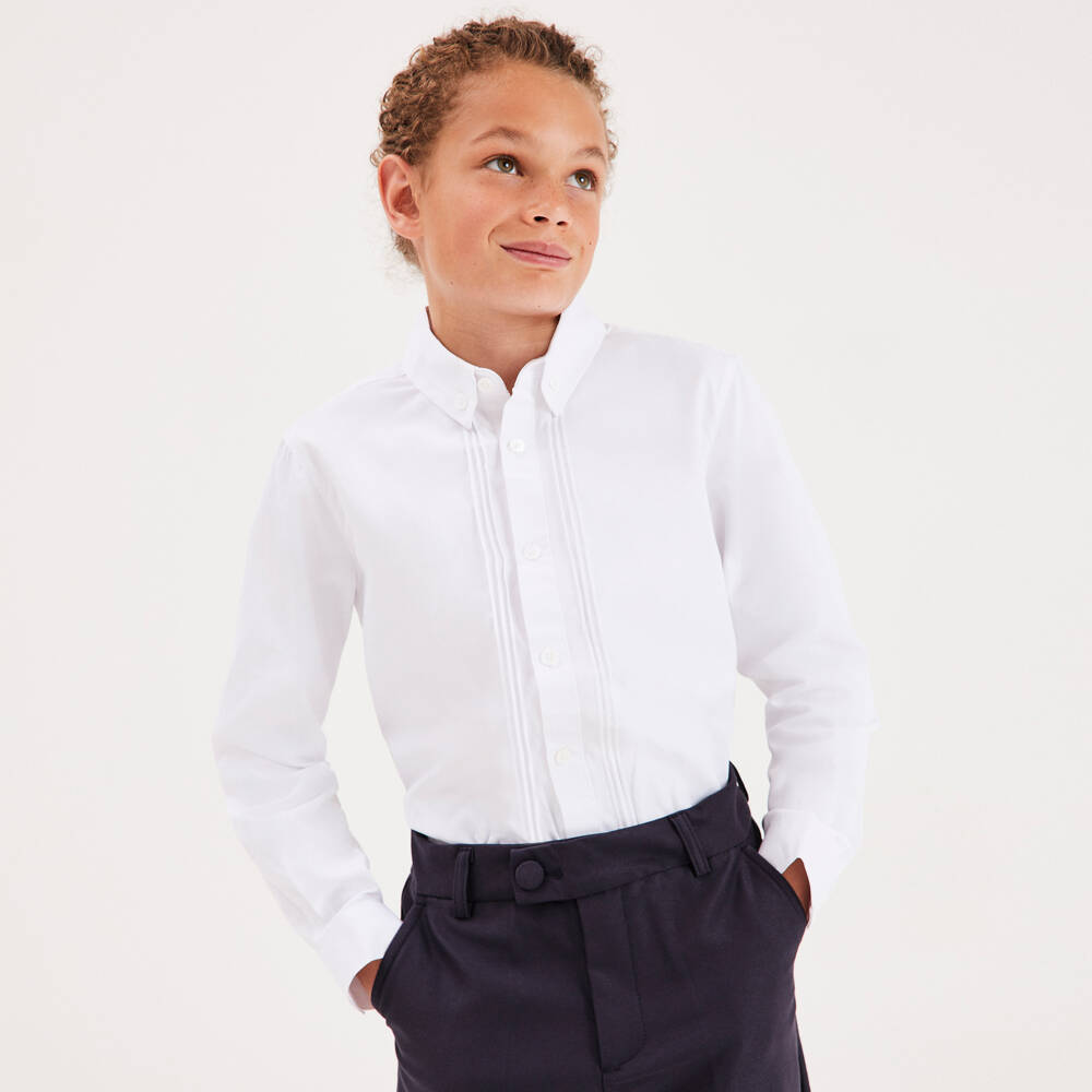 Childrensalon Occasions-Классическая белая рубашка для мальчиков | Childrensalon Outlet