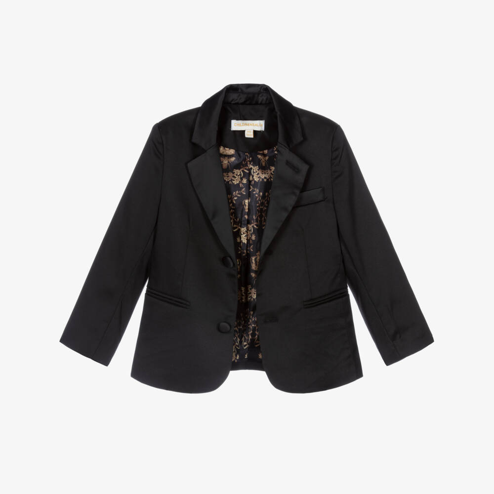 Childrensalon Occasions-Boys Elegant Black Tuxedo Set | Childrensalon Outlet