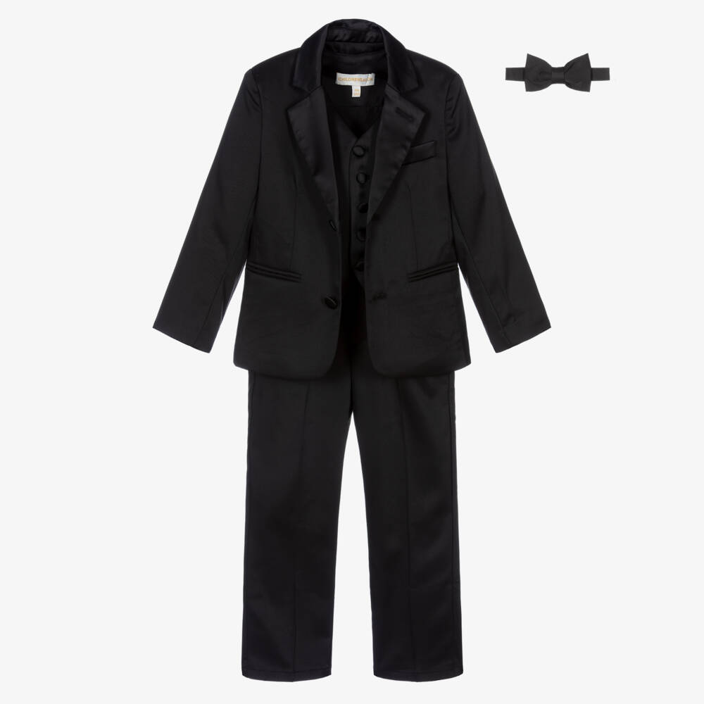 Childrensalon Occasions-Boys Elegant Black Tuxedo Set | Childrensalon Outlet