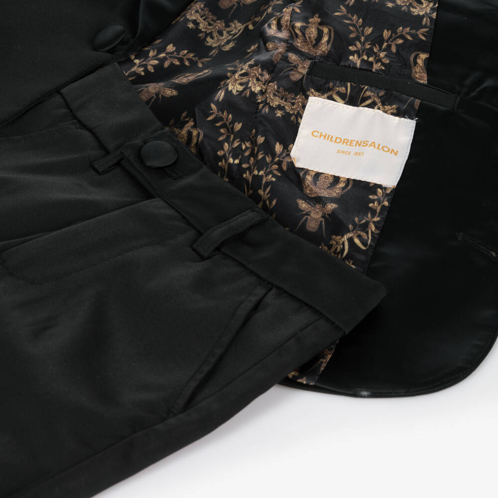 Childrensalon Occasions-Boys Elegant Black Tuxedo Set | Childrensalon Outlet