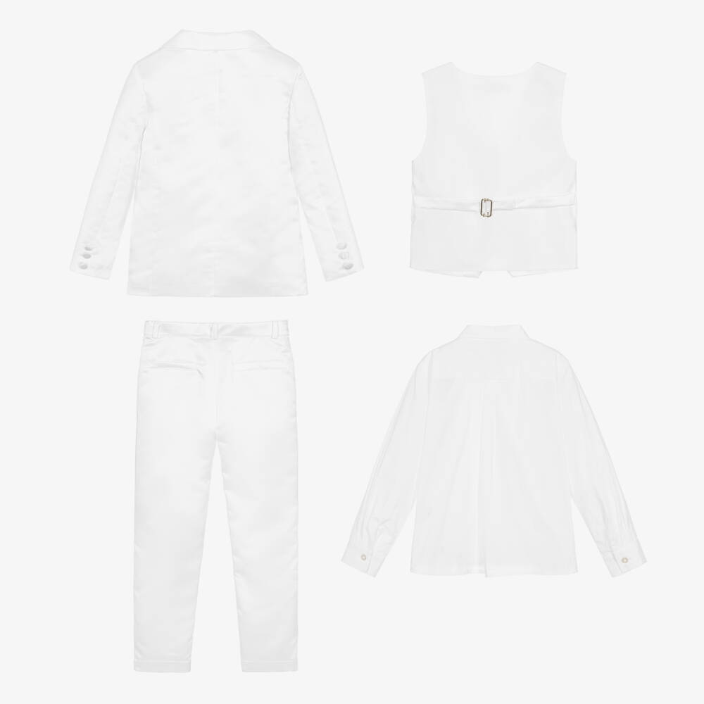 Childrensalon Occasions-Белый атласный костюм из 5 предметов | Childrensalon Outlet