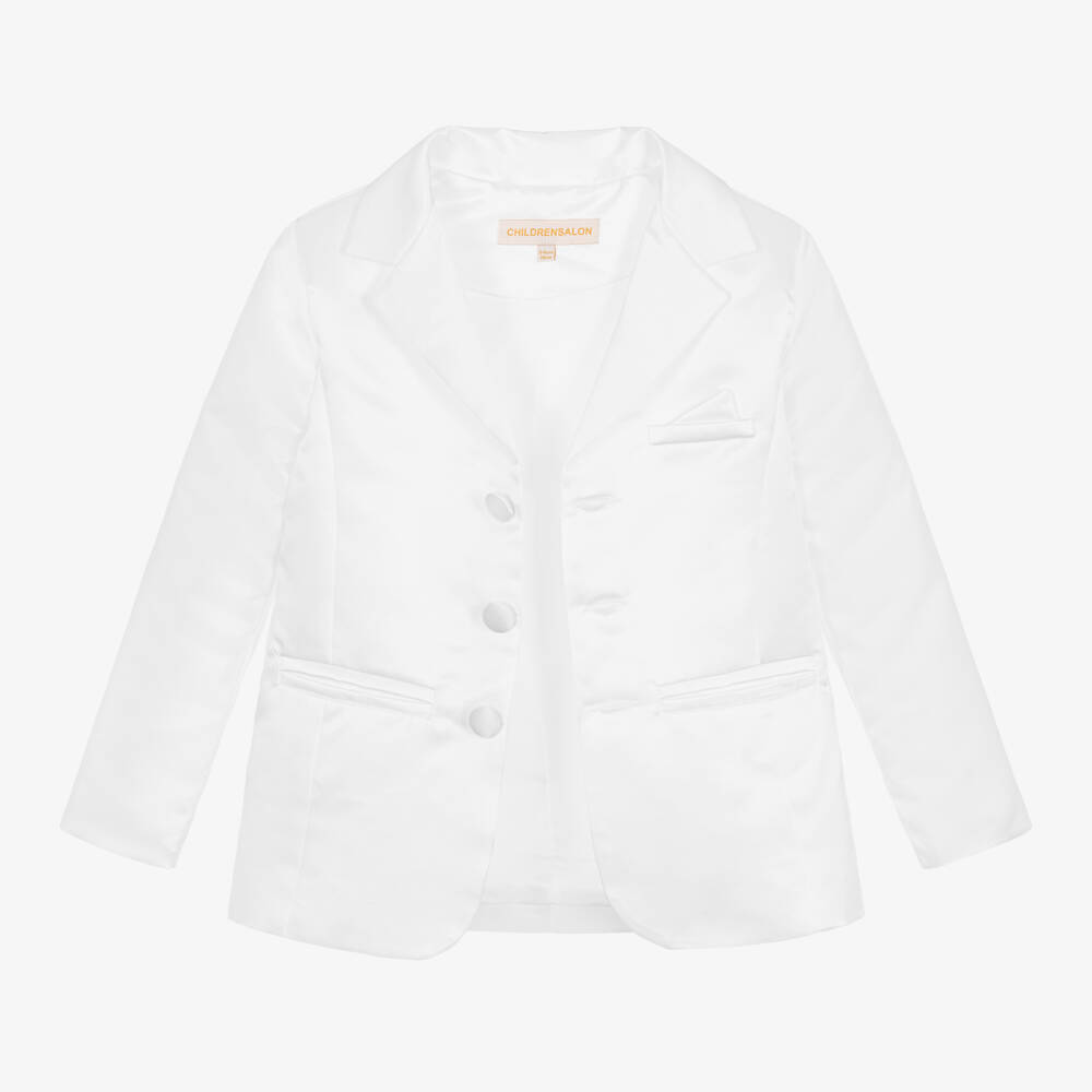 Childrensalon Occasions-Белый атласный костюм из 5 предметов | Childrensalon Outlet