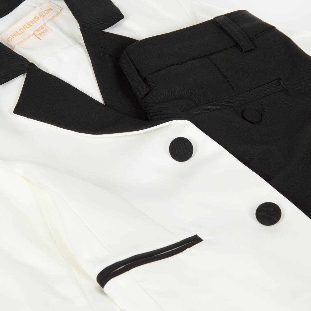 Childrensalon Occasions-Boys Ivory 4 Piece Tuxedo Suit | Childrensalon Outlet