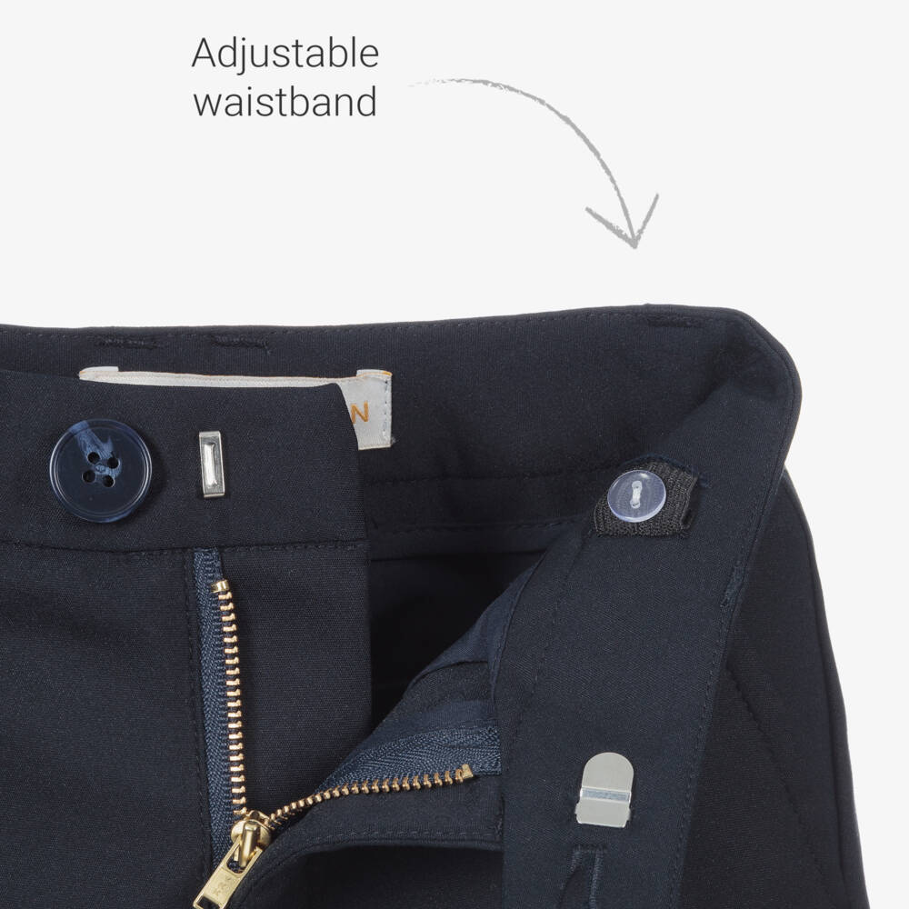 Childrensalon Occasions-Boys Navy Cotton Blazer Suit | Childrensalon Outlet