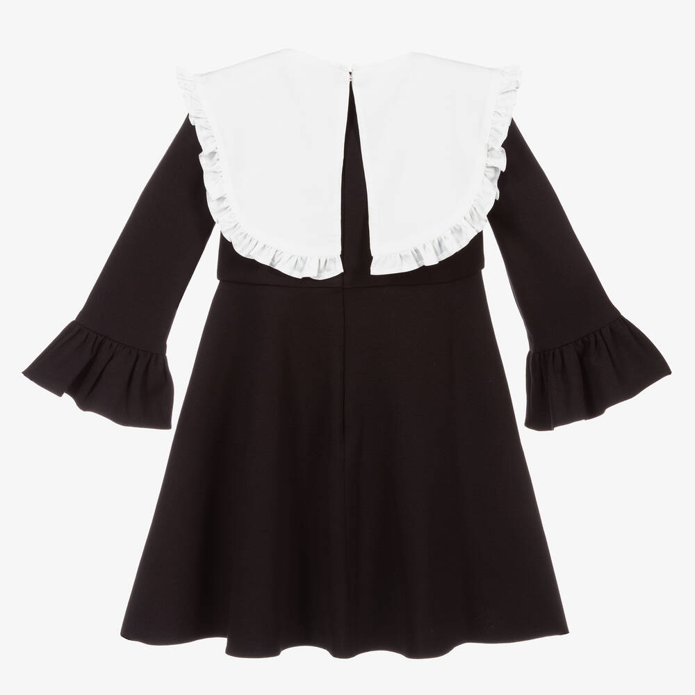 تشلدرن صالون-فستان فيسكوز ميلانو جيرسي لون أسود و أبيض | Childrensalon Outlet