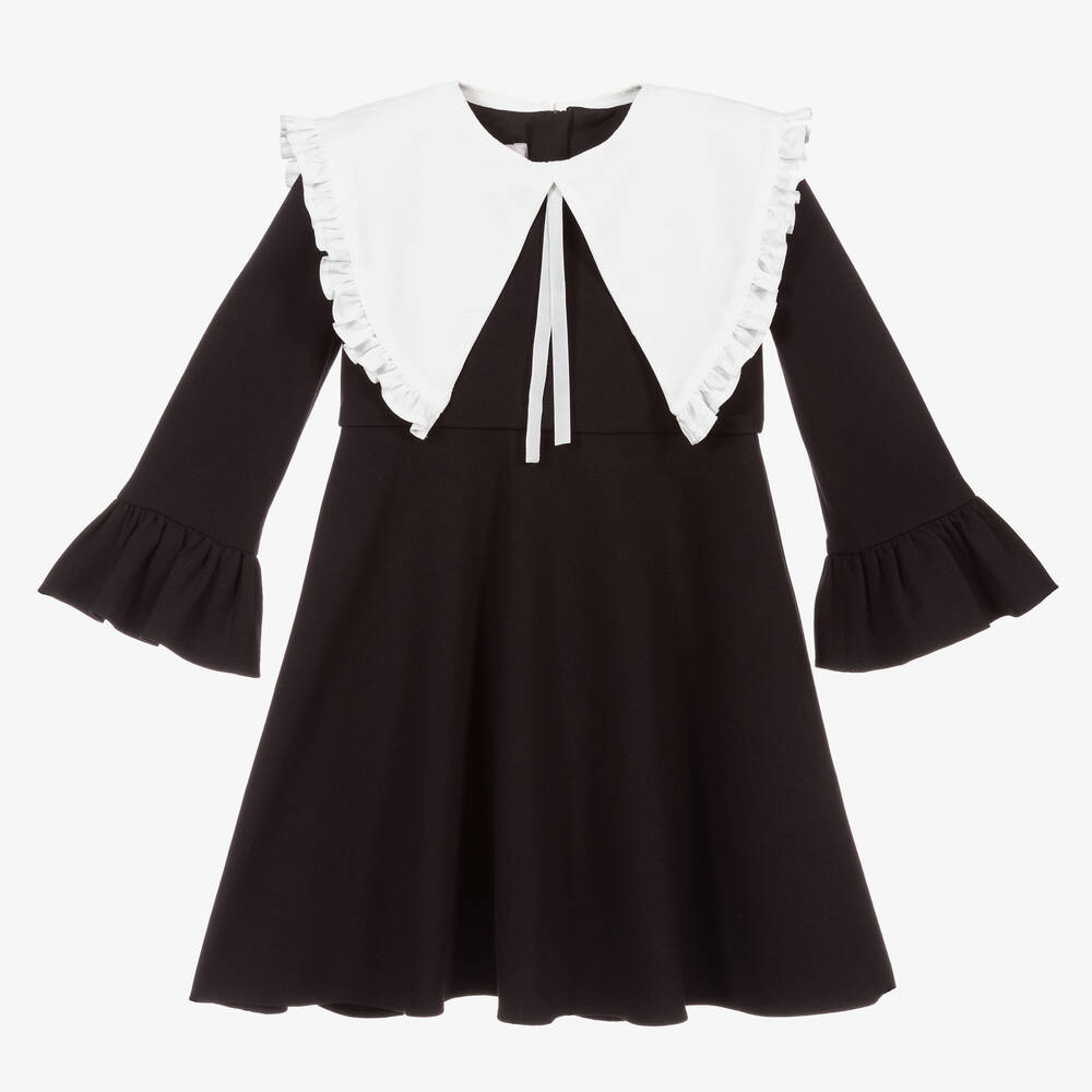 Childrensalon Occasions - Robe noire en jersey Milano fille | Childrensalon