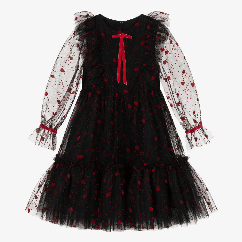 Childrensalon Occasions - Tüllkleid in Schwarz und Rot (M) | Childrensalon