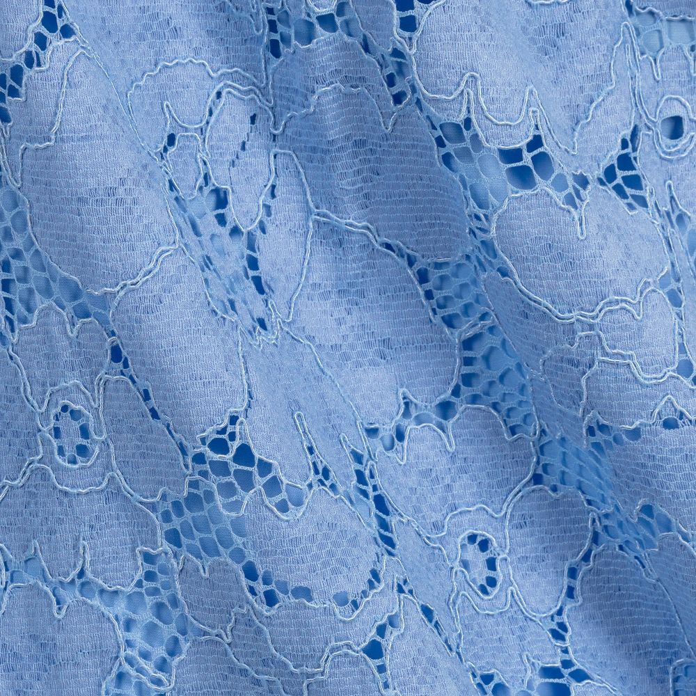 Childrensalon Occasions Girls Blue Cotton Lace Dress