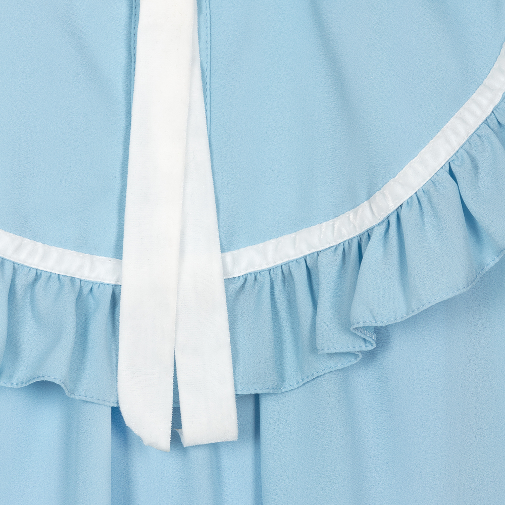 Childrensalon Occasions-Голубое платье-трапеция из крепа для девочек | Childrensalon Outlet