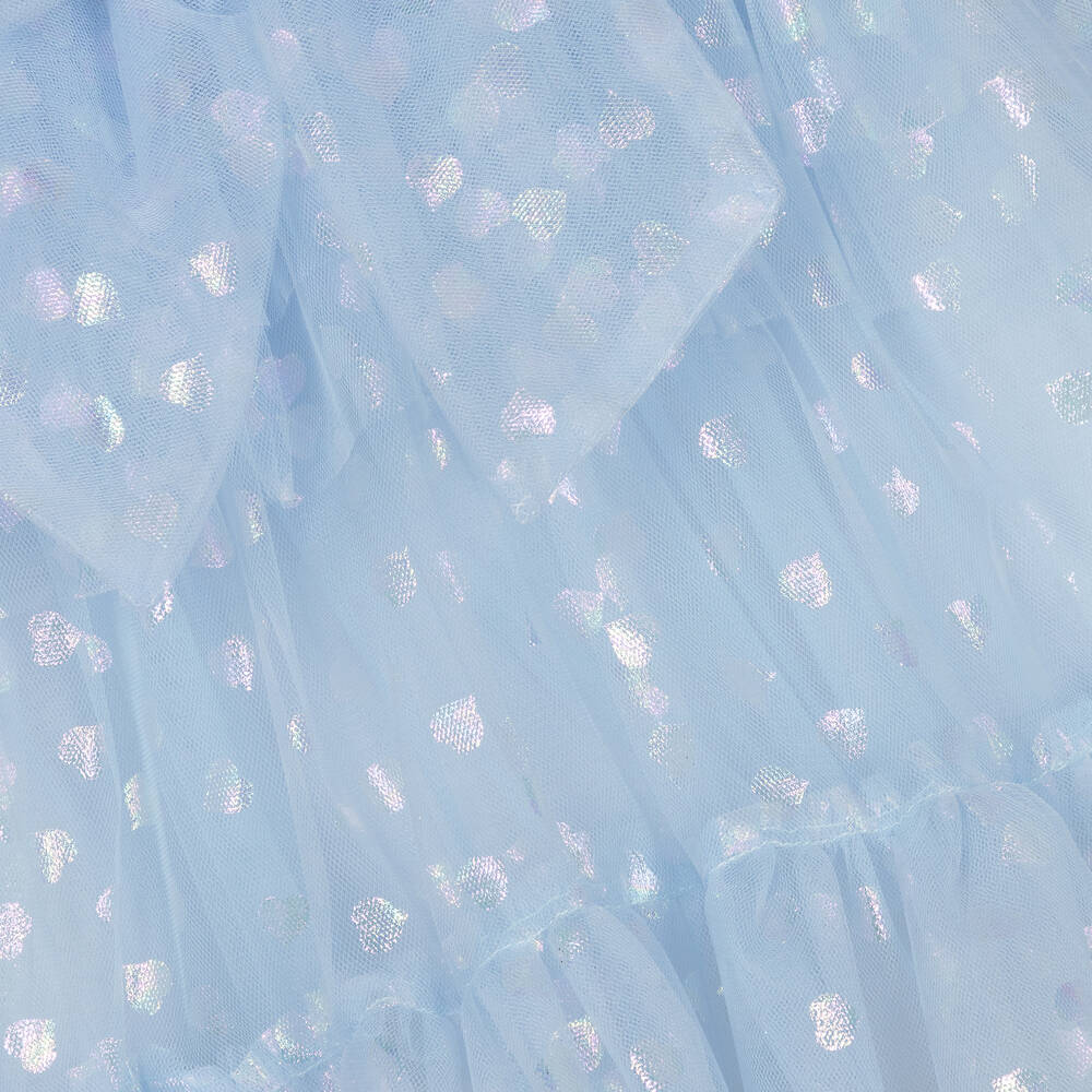 Childrensalon Occasions-Голубое платье из тюля с сердечками для девочек | Childrensalon Outlet