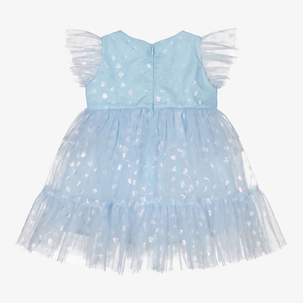 Childrensalon Occasions-Голубое платье из тюля с сердечками для девочек | Childrensalon Outlet