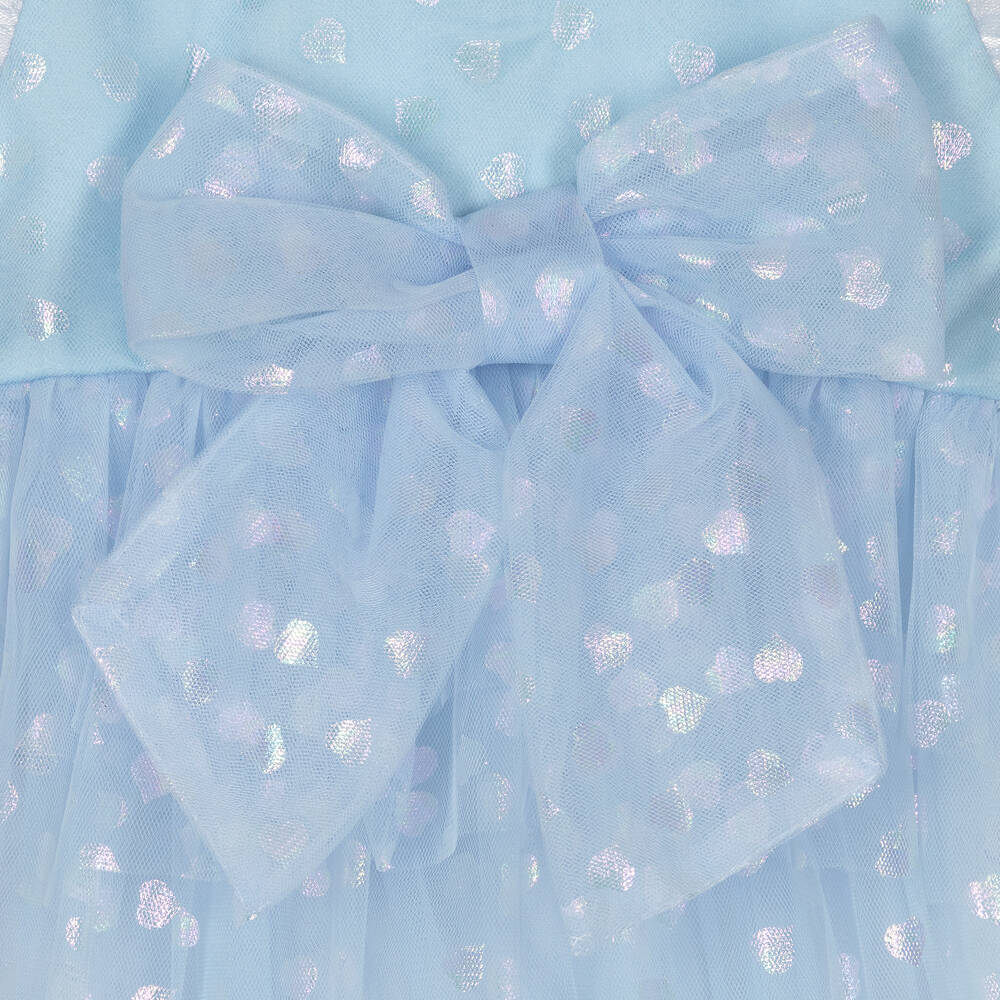 Childrensalon Occasions-Голубое платье из тюля с сердечками для девочек | Childrensalon Outlet