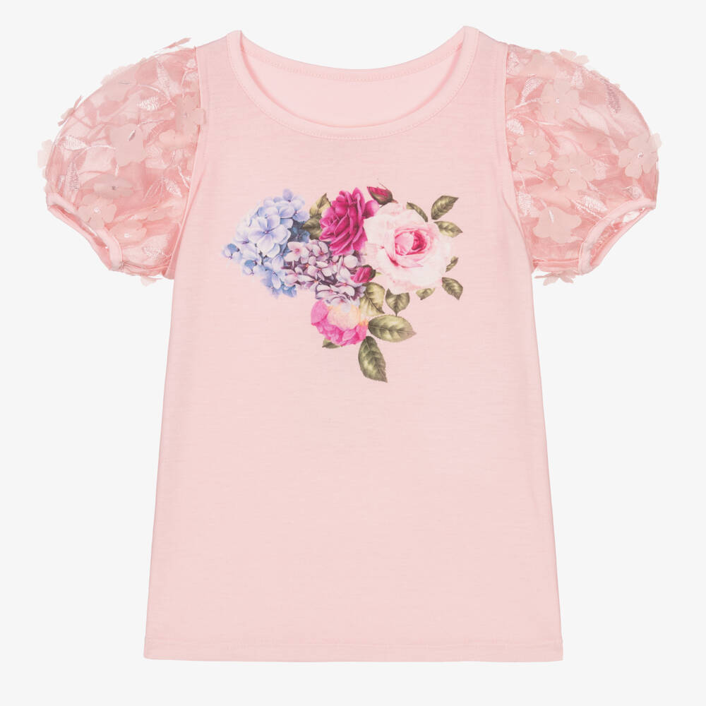 Childrensalon Occasions-Girls Blush Blossom Knit Top | Childrensalon Outlet