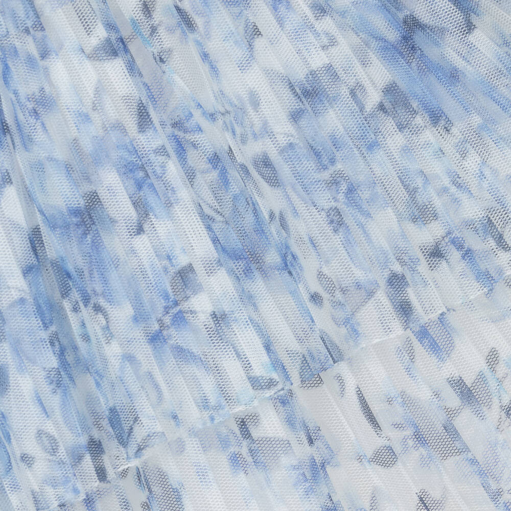 Childrensalon Occasions-Girls Elegant Blue Floral Tulle Skirt | Childrensalon Outlet