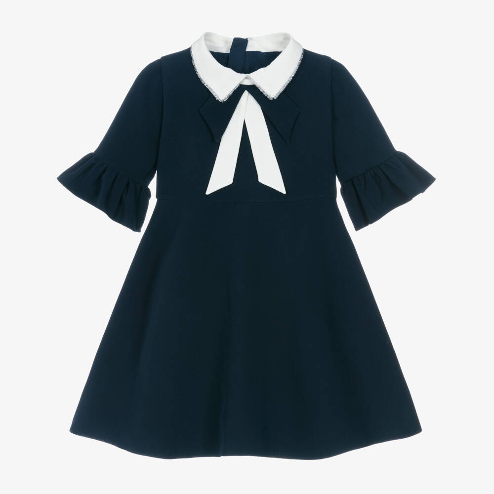 Childrensalon Occasions-فستان أنيق من التويل الأزرق للبنات | Childrensalon Outlet