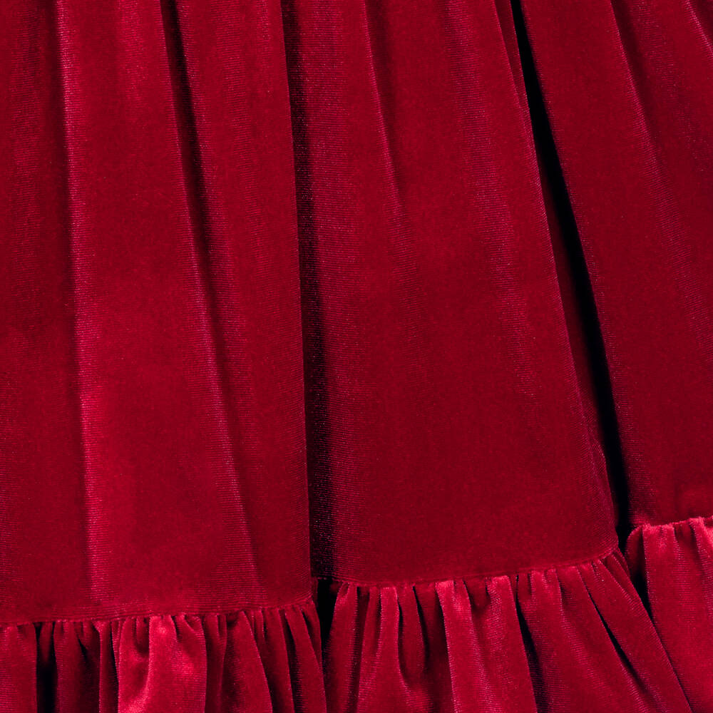 Childrensalon Occasions-فستان قطيفة لون أحمر | Childrensalon Outlet