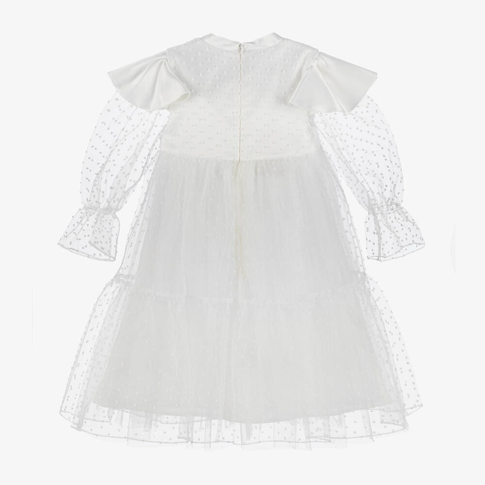 Childrensalon Occasions-Girls Elegant White Bow Dress | Childrensalon Outlet