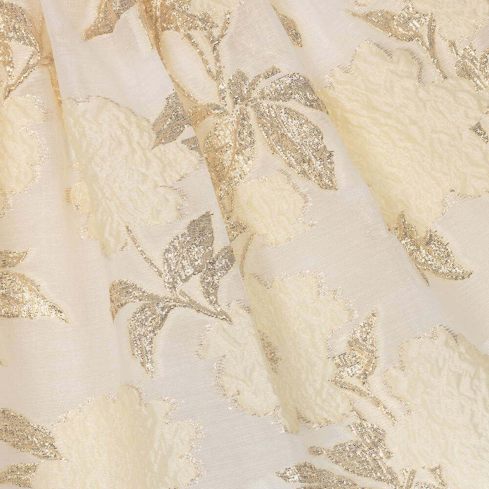 Childrensalon Occasions-فستان عاجي وذهبي مزين بالزهور للبنات | Childrensalon Outlet