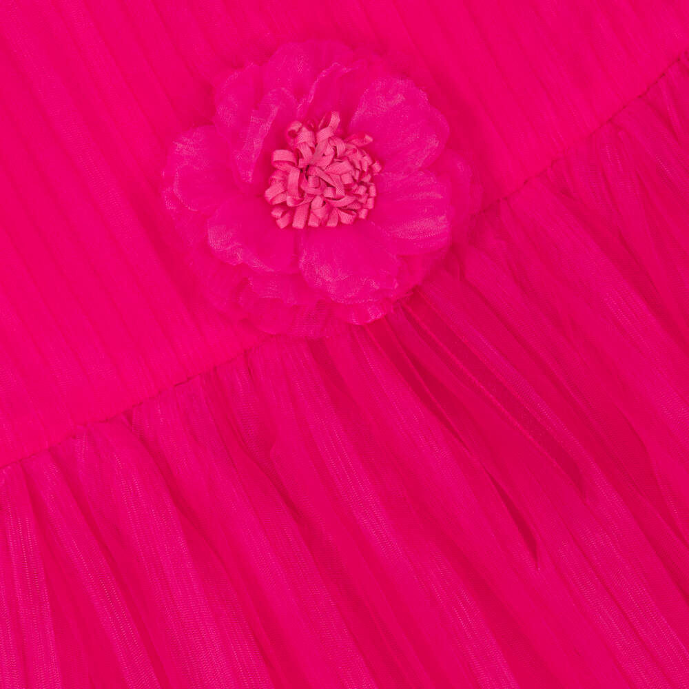 Childrensalon Occasions-Girls Fuchsia Pleat Tulle Gown | Childrensalon Outlet