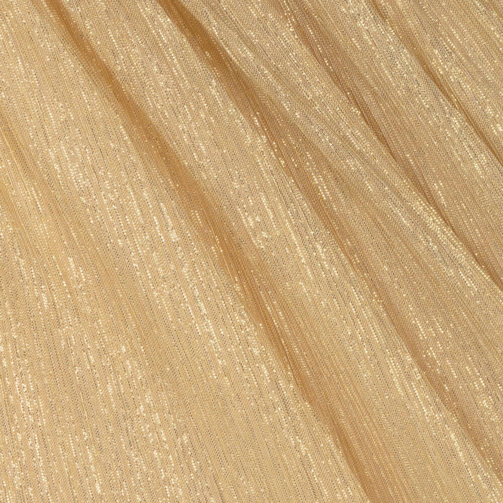 Childrensalon Occasions-فستان ذهبي لامع مطوي للبنات | Childrensalon Outlet