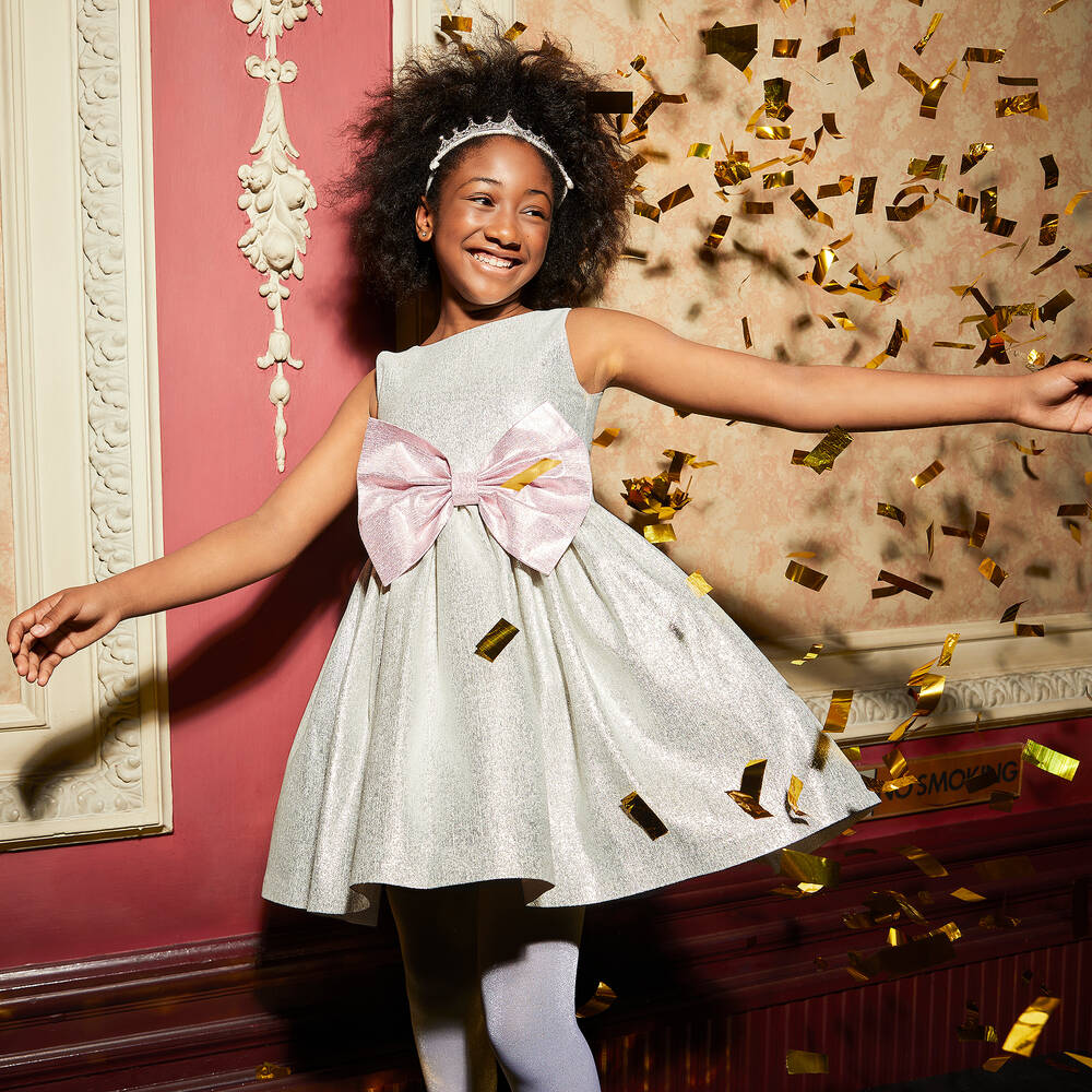 Girls silver dress new arrivals