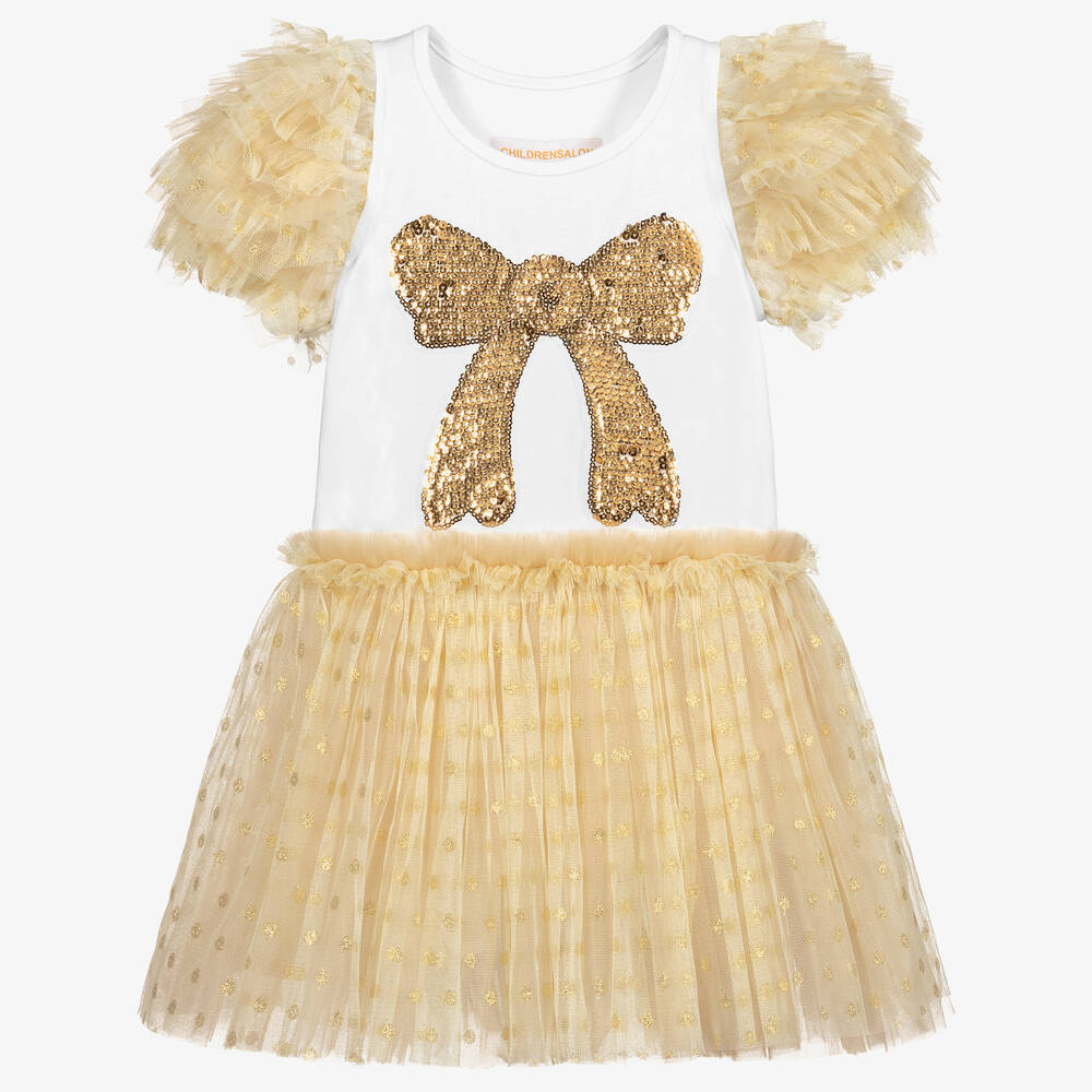 Childrensalon Occasions - Robe en tulle doré pour fille | Childrensalon