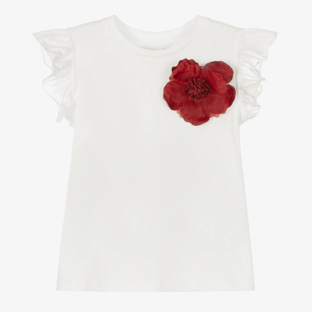 Childrensalon Occasions-Кремовая хлопковая футболка | Childrensalon Outlet