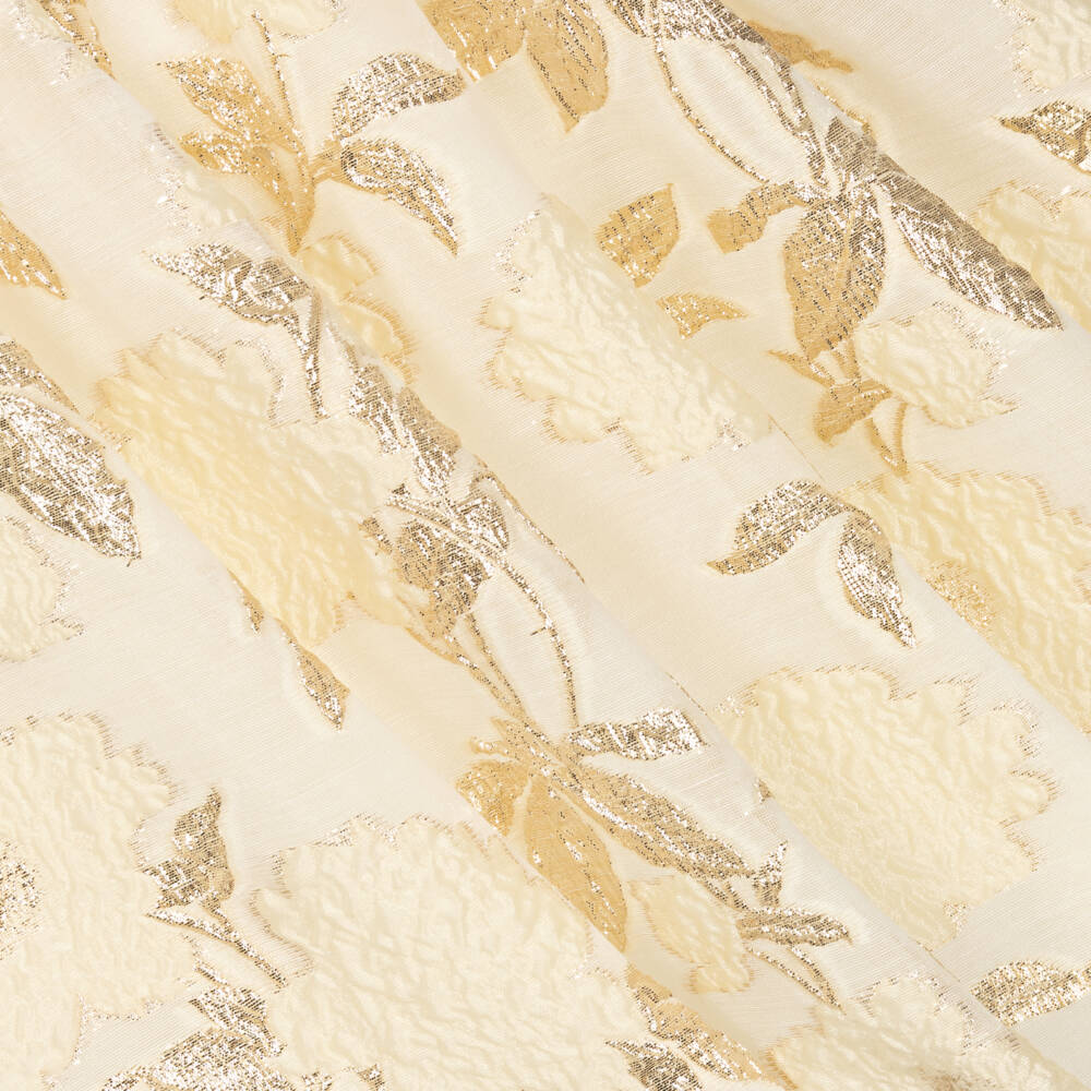 Childrensalon Occasions-فستان أورجانزا عاجي مزين بالورود للبنات | Childrensalon Outlet