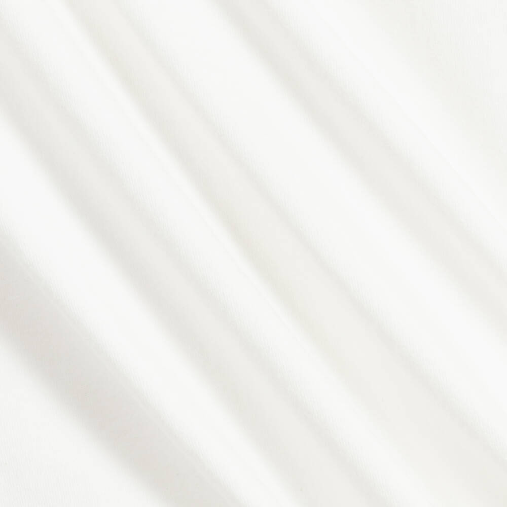 تشلدرن صالون-تيشيرت قطن جيرسي لون أبيض مزين بترتر للبنات | Childrensalon Outlet