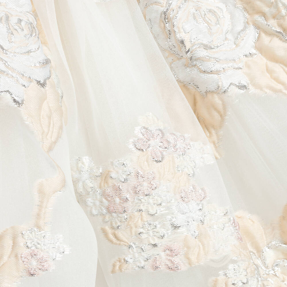 Childrensalon Occasions-Girls Ivory & Silver Brocade Dress | Childrensalon Outlet