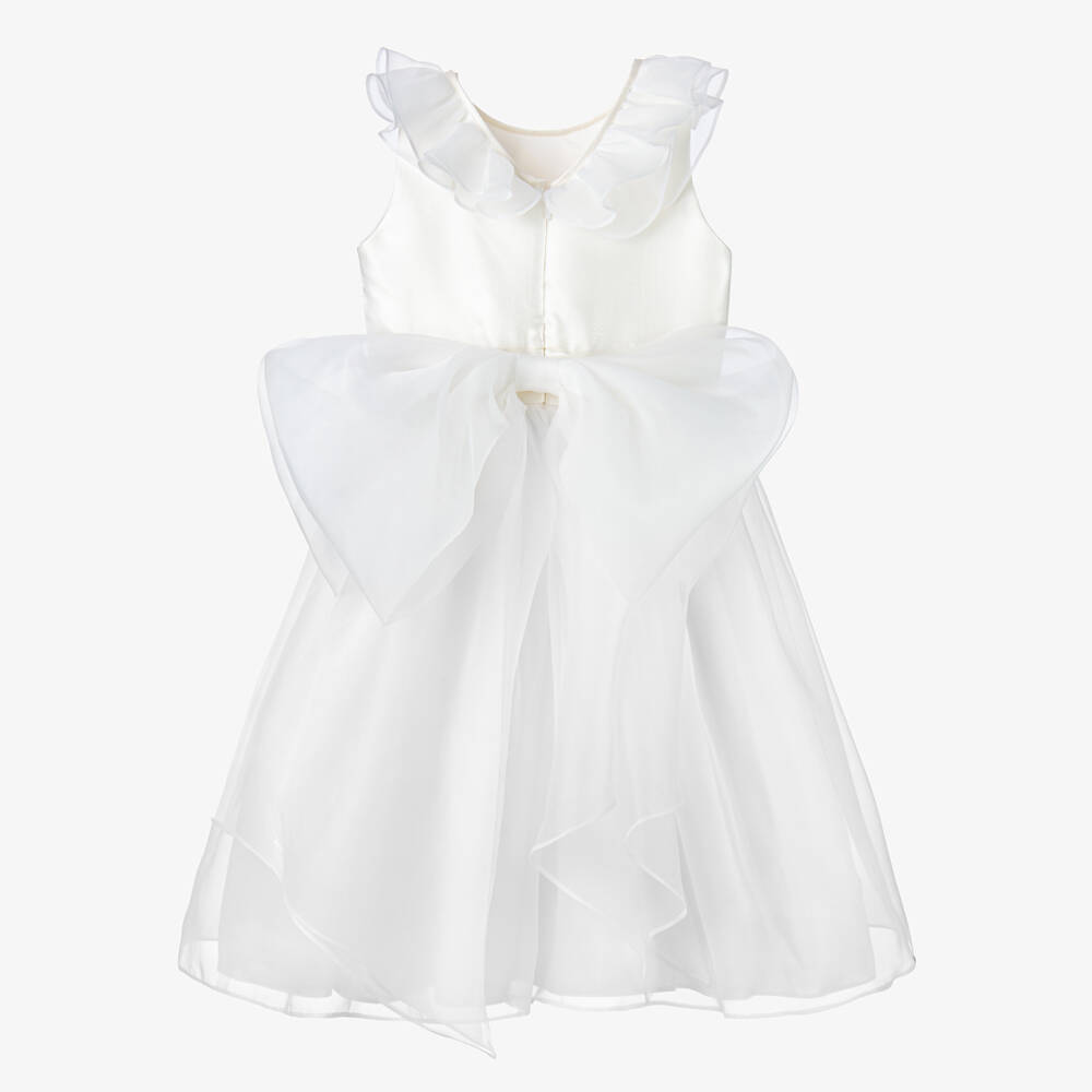 تشلدرن صالون-فستان ساتان وأورغانزا لون عاجي | Childrensalon Outlet