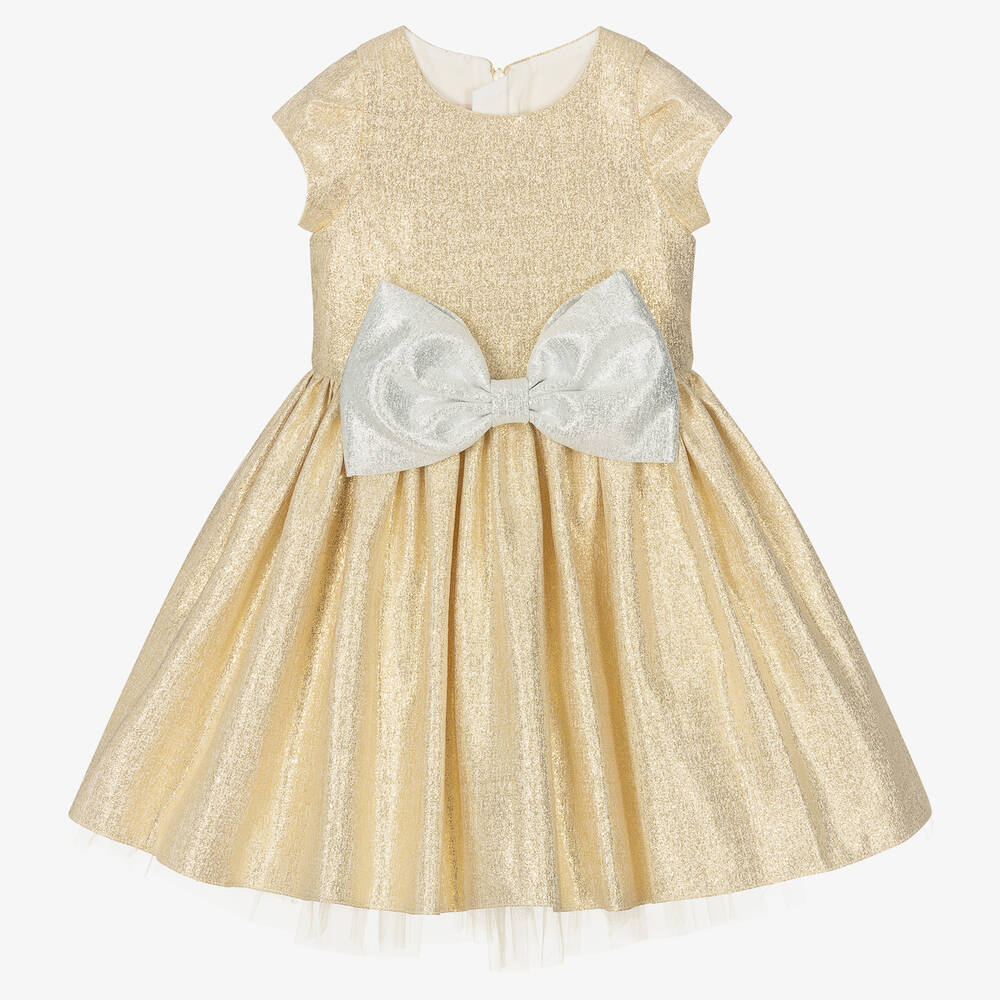 Childrensalon Occasions - Платье цвета золотистый металлик для девочек | Childrensalon