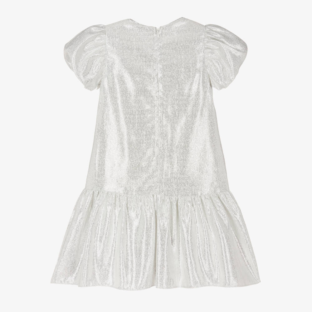 Childrensalon Occasions-فستان لون فضّي لامع | Childrensalon Outlet