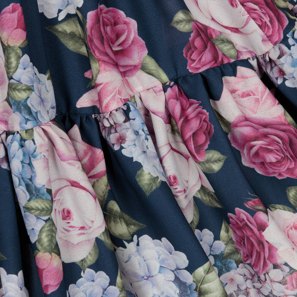 Childrensalon Occasions-Girls Navy Blue Floral Skirt | Childrensalon Outlet