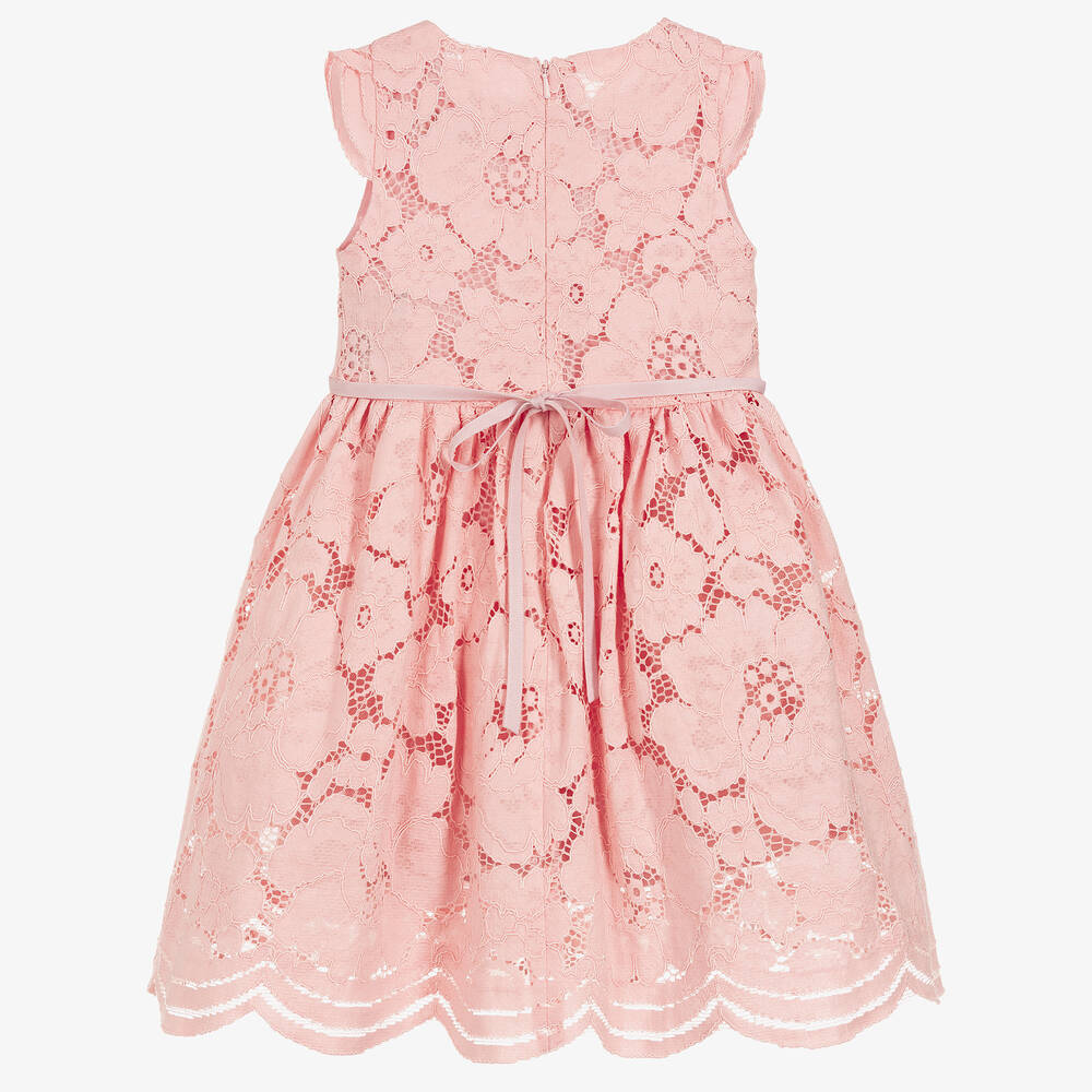 تشلدرن صالون-فستان بنات قطن دانتيل لون زهري | Childrensalon Outlet