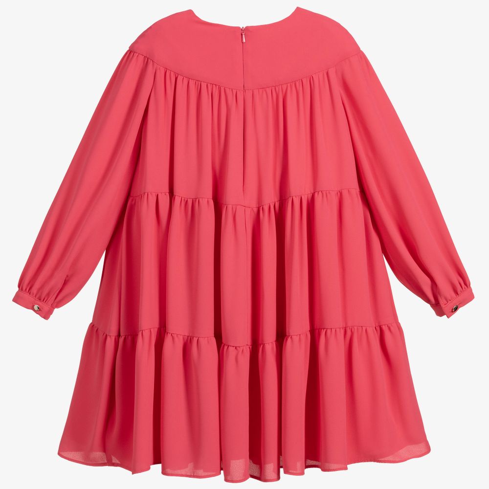 Childrensalon Occasions-Розовое платье из крепа для девочек | Childrensalon Outlet
