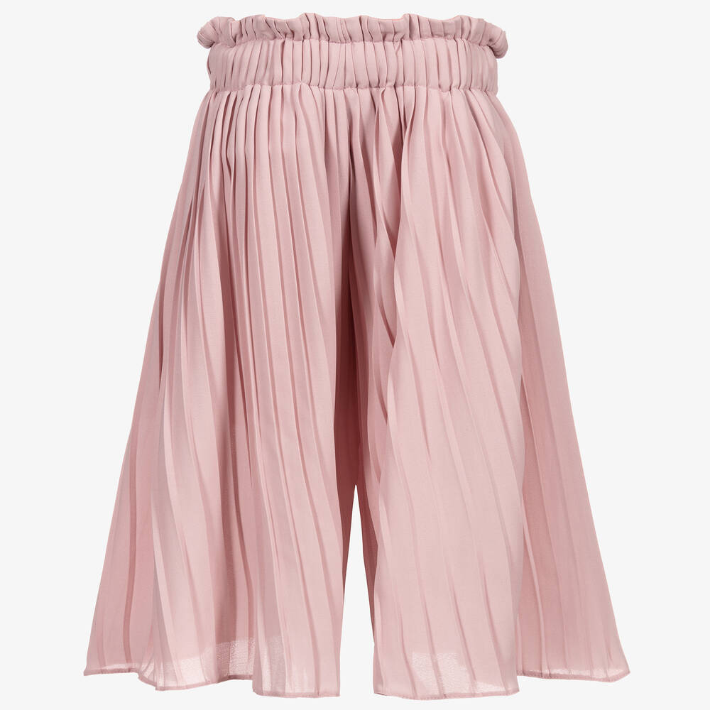 تشلدرن صالون-بنطلون كولوت جيرسي بطيات لون زهري للبنات | Childrensalon Outlet