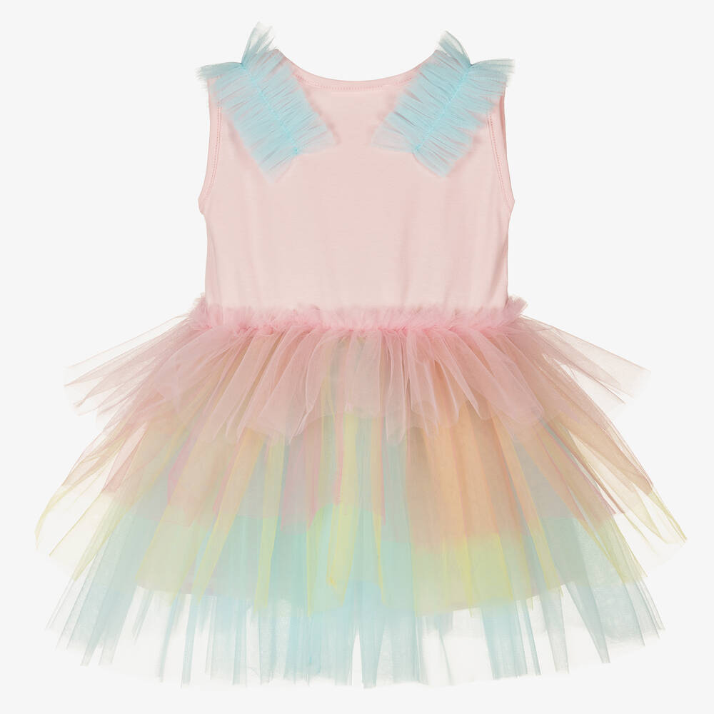 Childrensalon Occasions - Girls Pink Rainbow Tulle Dress ...