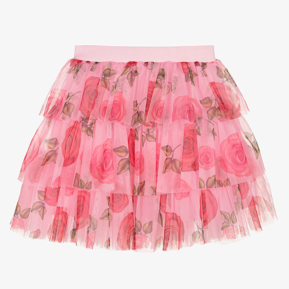 Childrensalon Occasions - Розовая юбка из тюля с розами | Childrensalon