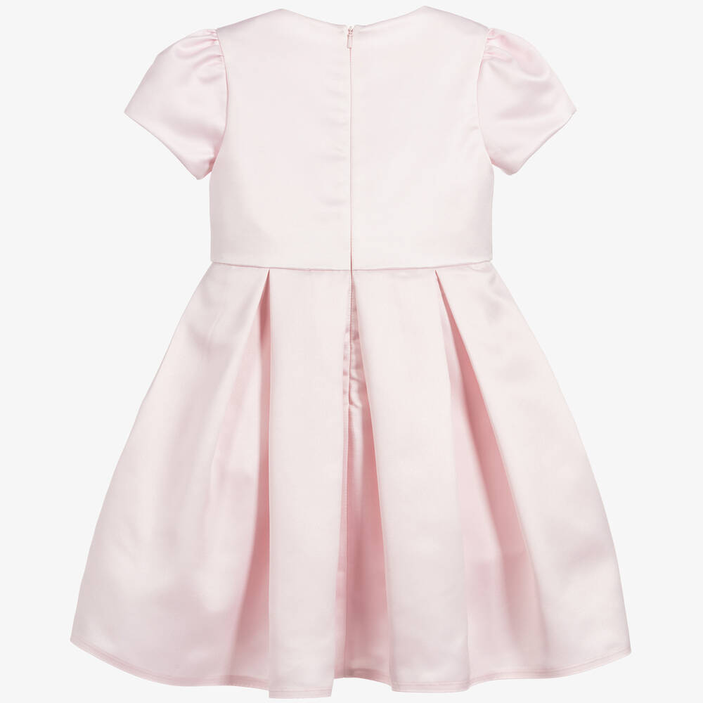 Childrensalon Occasions-Girls Pink Satin Bow Dress | Childrensalon Outlet