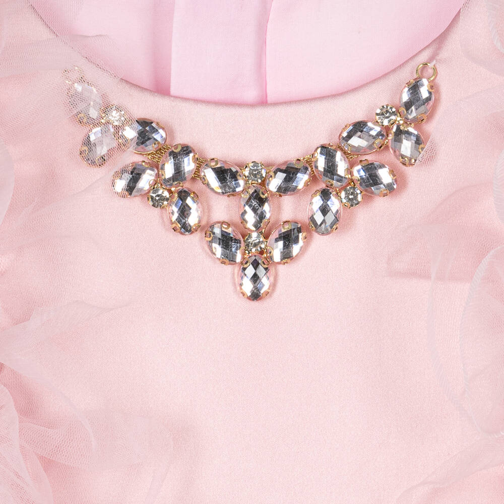 Childrensalon Occasions-فستان تول وساتان لون زهري | Childrensalon Outlet