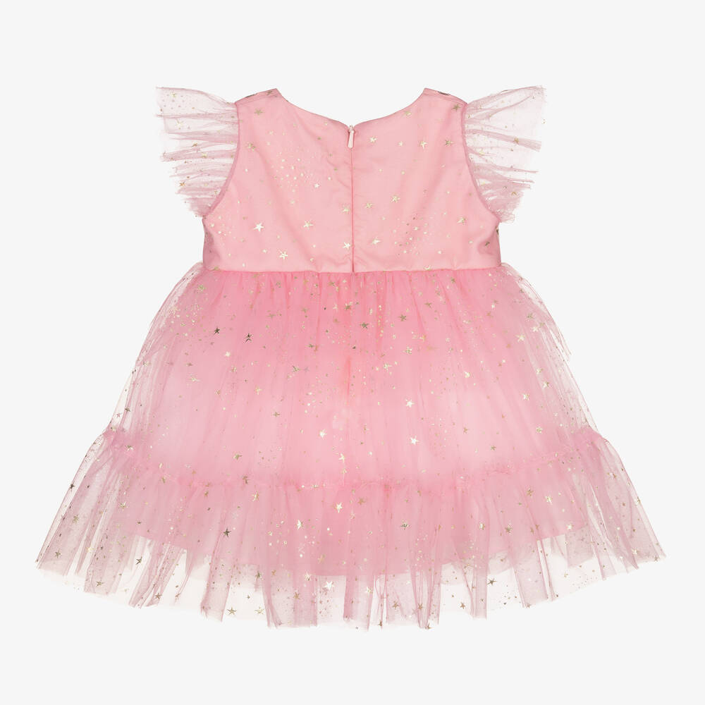 Childrensalon Occasions-Розовое платье из тюля со звездочками для девочек | Childrensalon Outlet