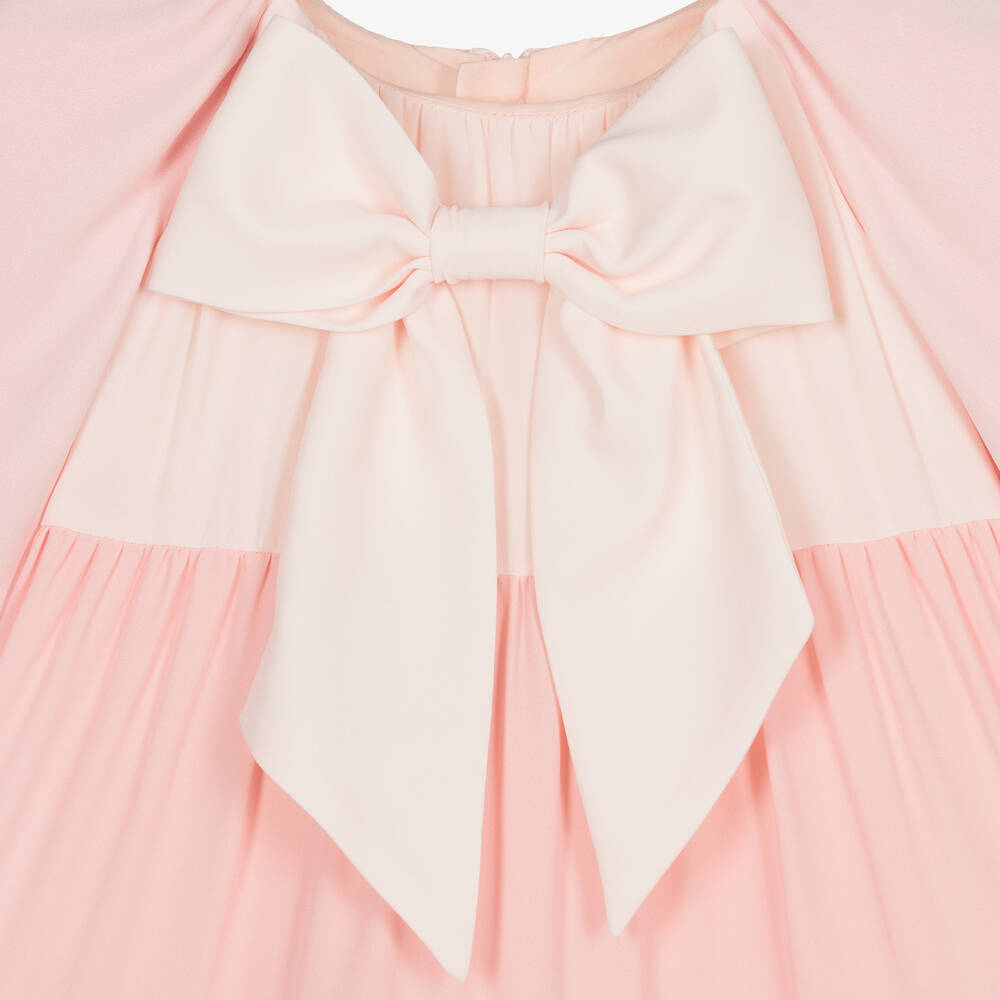 Childrensalon Occasions-فستان كريب بطبقات لون زهري | Childrensalon Outlet