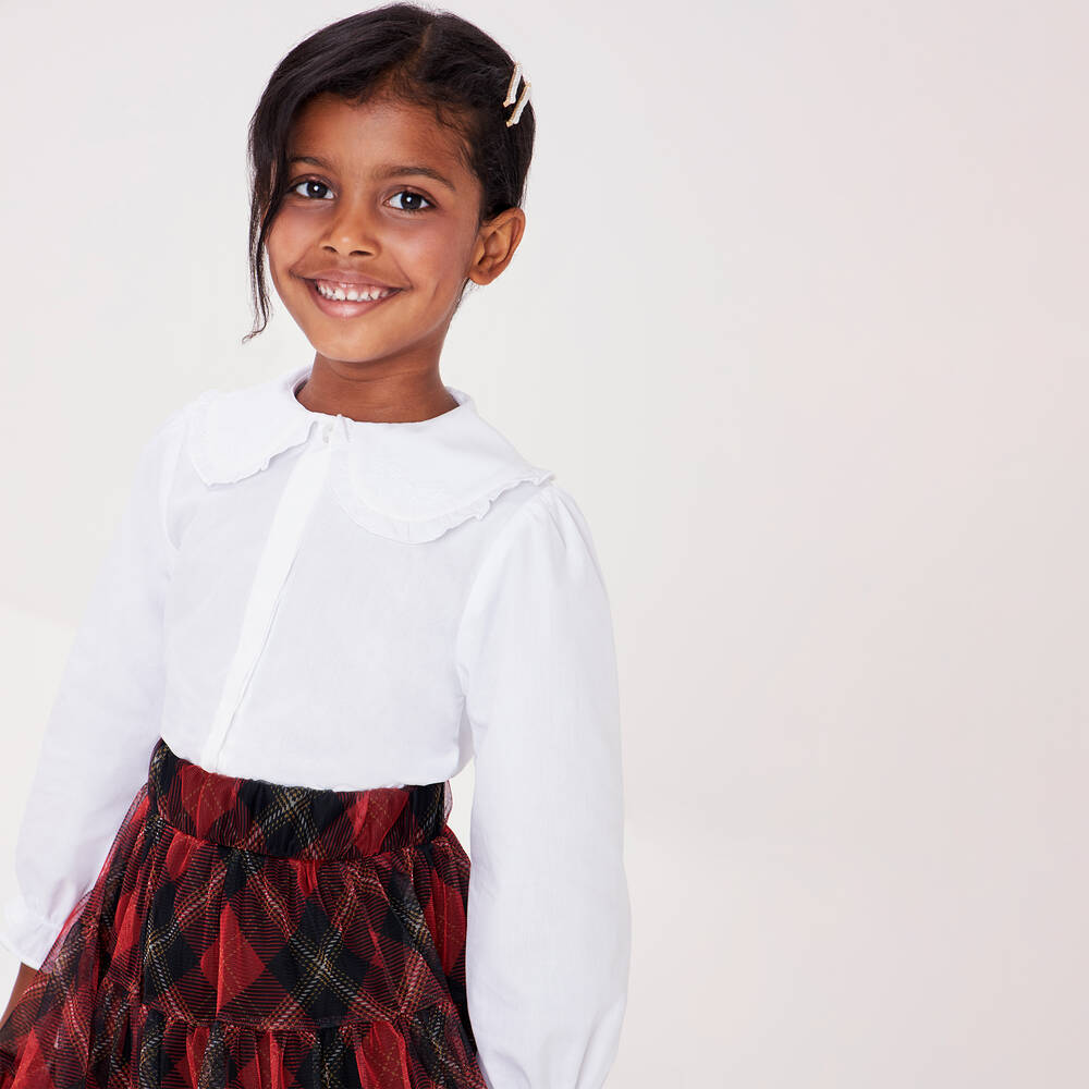 Childrens red tartan clearance skirt