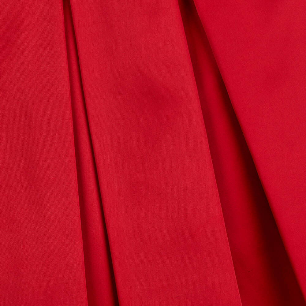 Childrensalon Occasions-فستان ساتان أحمر لؤلؤي للبنات | Childrensalon Outlet