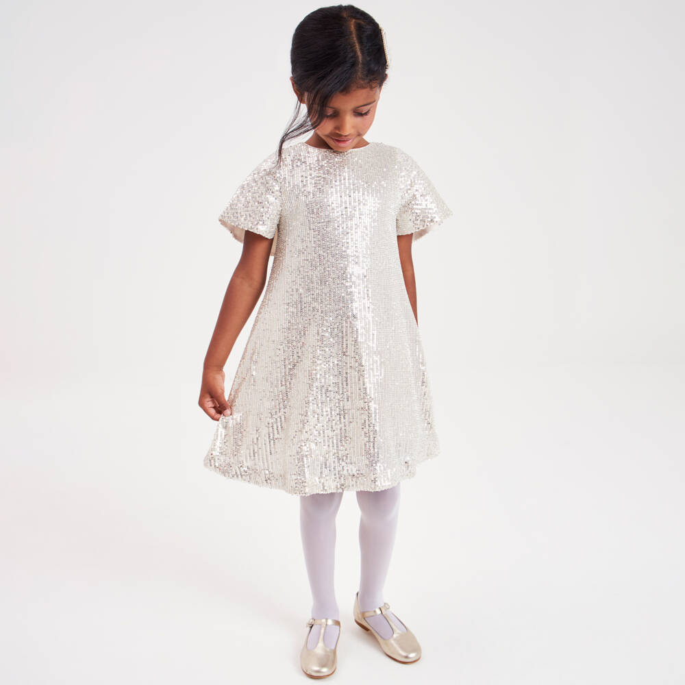 Childrensalon Occasions-Girls Shimmering Gold Tulle Gown | Childrensalon Outlet